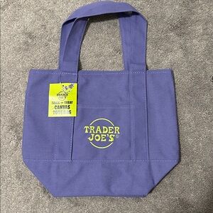 NWT Trader Joe's Purple Canvas Mini Tote Bag - Halloween